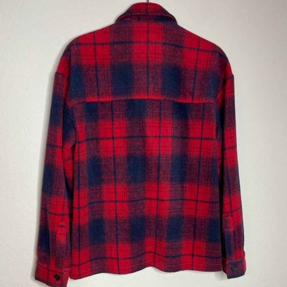 Amanda Uprichard Hollis Red Blue Checked Shirt Jacket XS - Picture 7 of 8